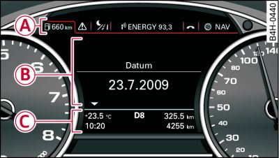 Driver information system in instrument cluster